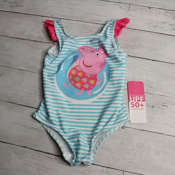 Peppa Pig Baby Girl's 1 Piece Swimsuit Size 12 Months UV UPF 50+ - Picture 2 of 6